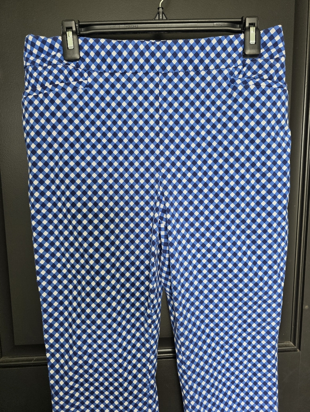 Chico’s Women’s Blue Geometric Print Pants Size 0.5 (US 6) Stretch Slim Ankle - Picture 2 of 8